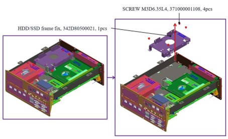 Loosen HDD bracket screws