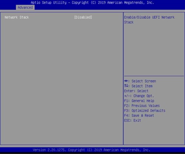 network stack config