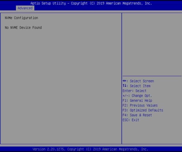 NVMe config